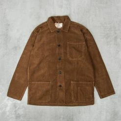 Uskees 3001 Button Corduroy Overshirt - Brown