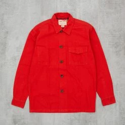 Uskees 3003 Button Single Pocket Shirt - Bright Red