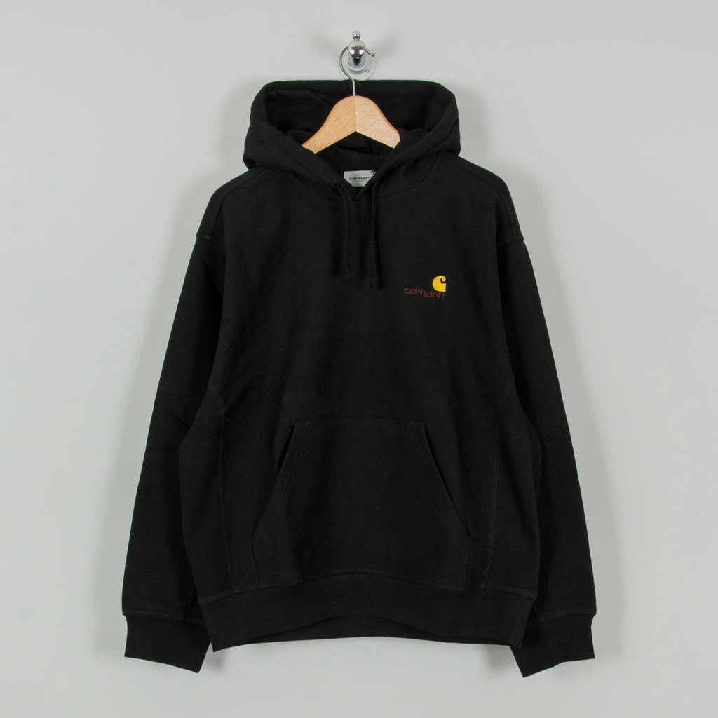 Carhartt WIP American Script Hooded Sweat - Black 1 Carhartt WIP American Script Hooded Sweat - Black