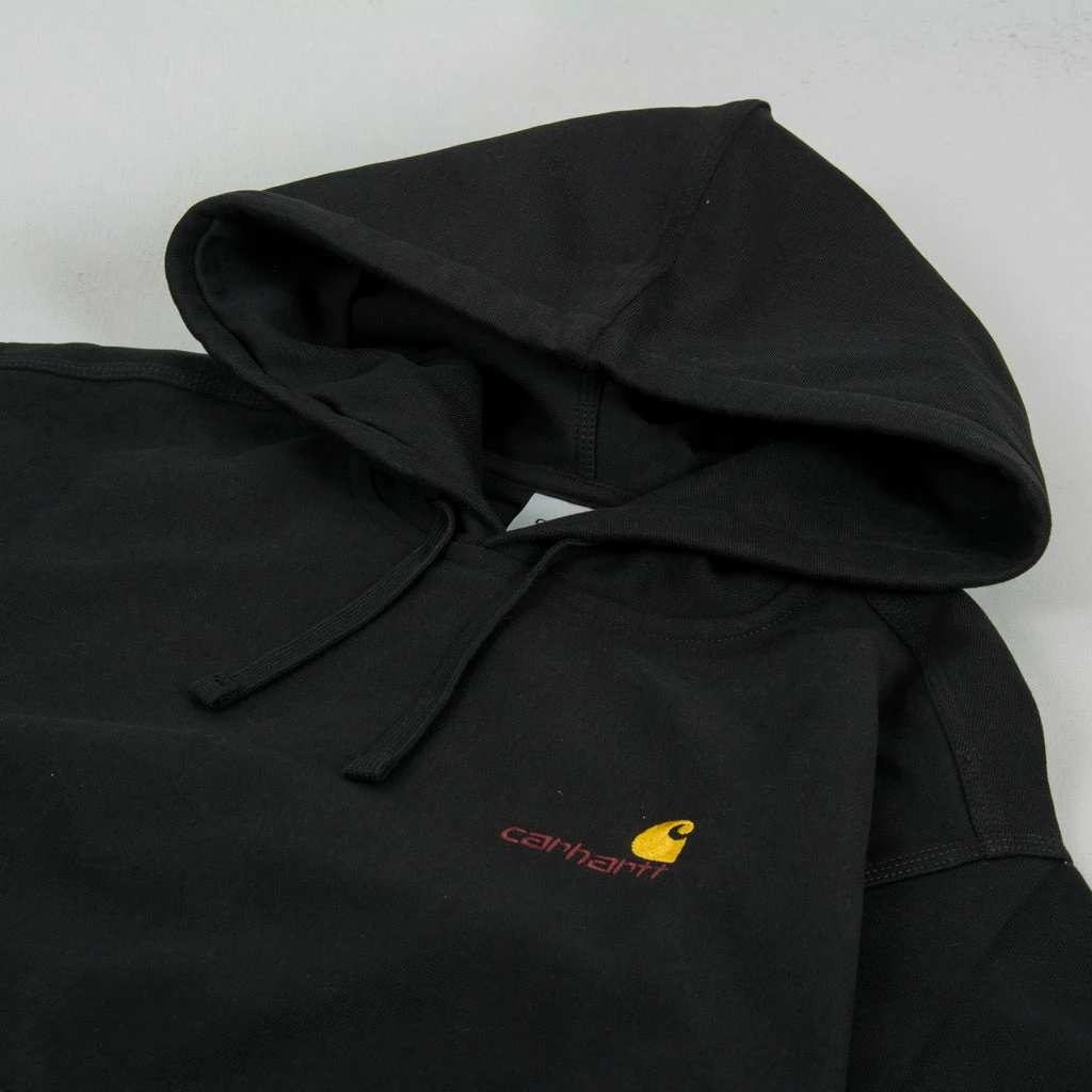 Carhartt WIP American Script Hooded Sweat - Black 2 Carhartt WIP American Script Hooded Sweat - Black - Image 2