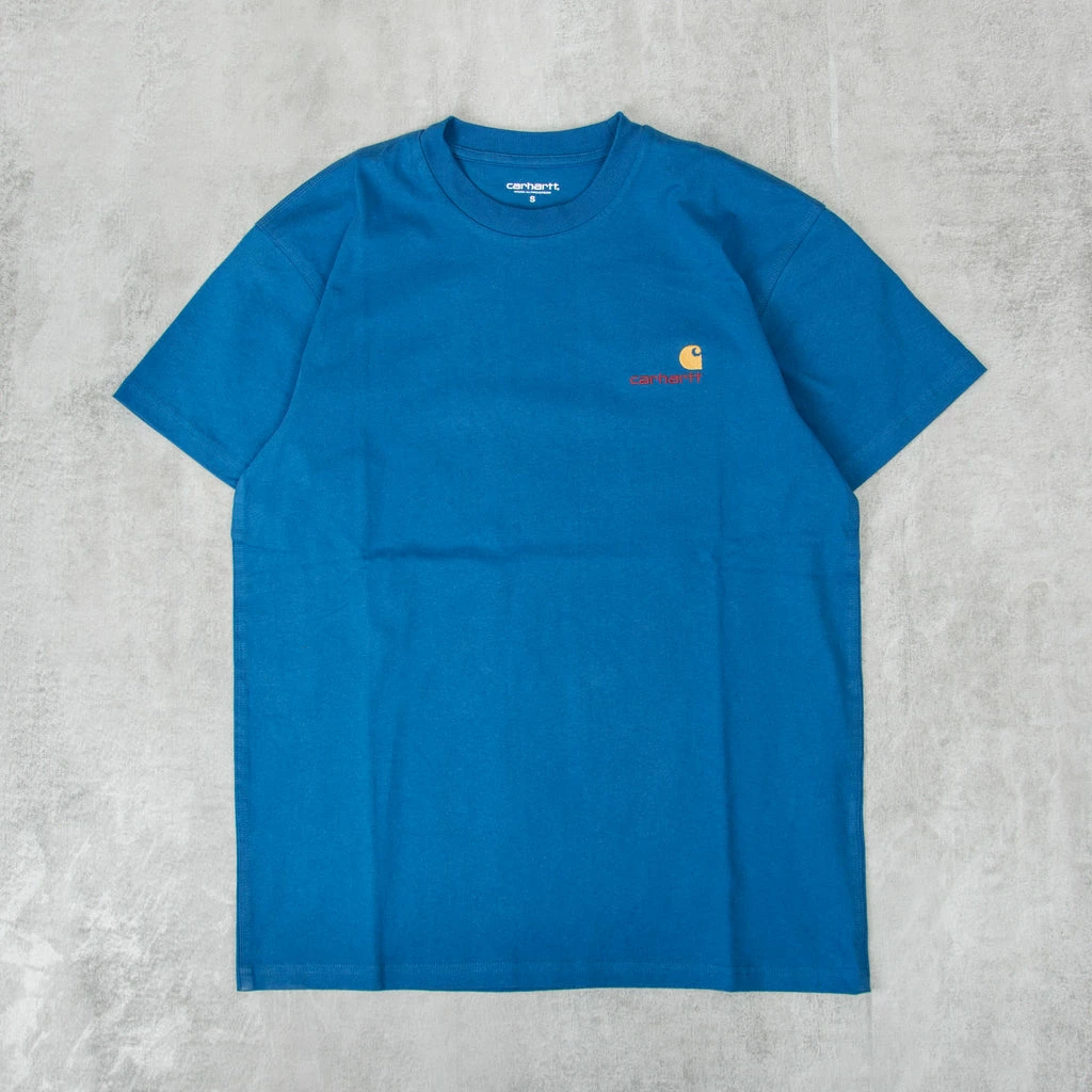 Carhartt WIP American Script S/S Tee - Amalfi 1 Carhartt WIP American Script S/S Tee - Amalfi