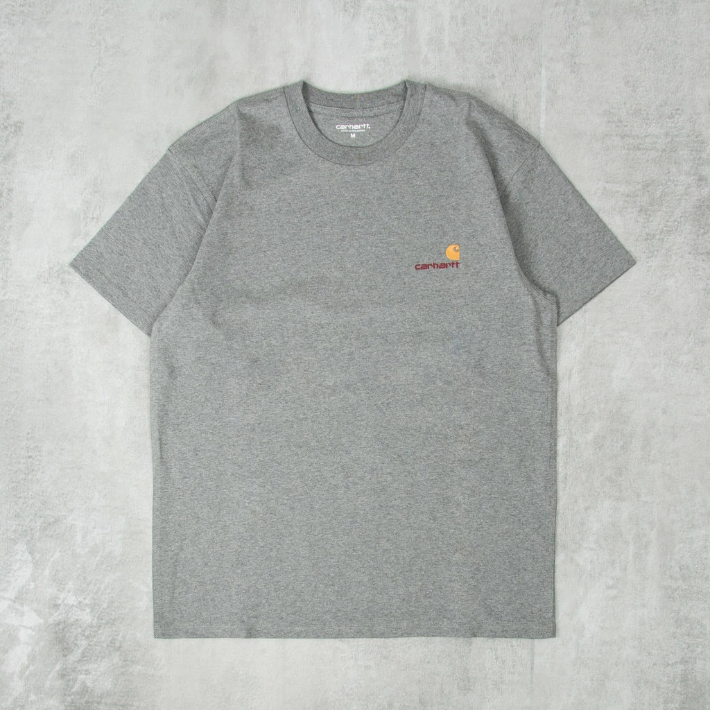 Carhartt WIP American Script S/S Tee - Dark Grey Heather 1 Carhartt WIP American Script S/S Tee - Dark Grey Heather