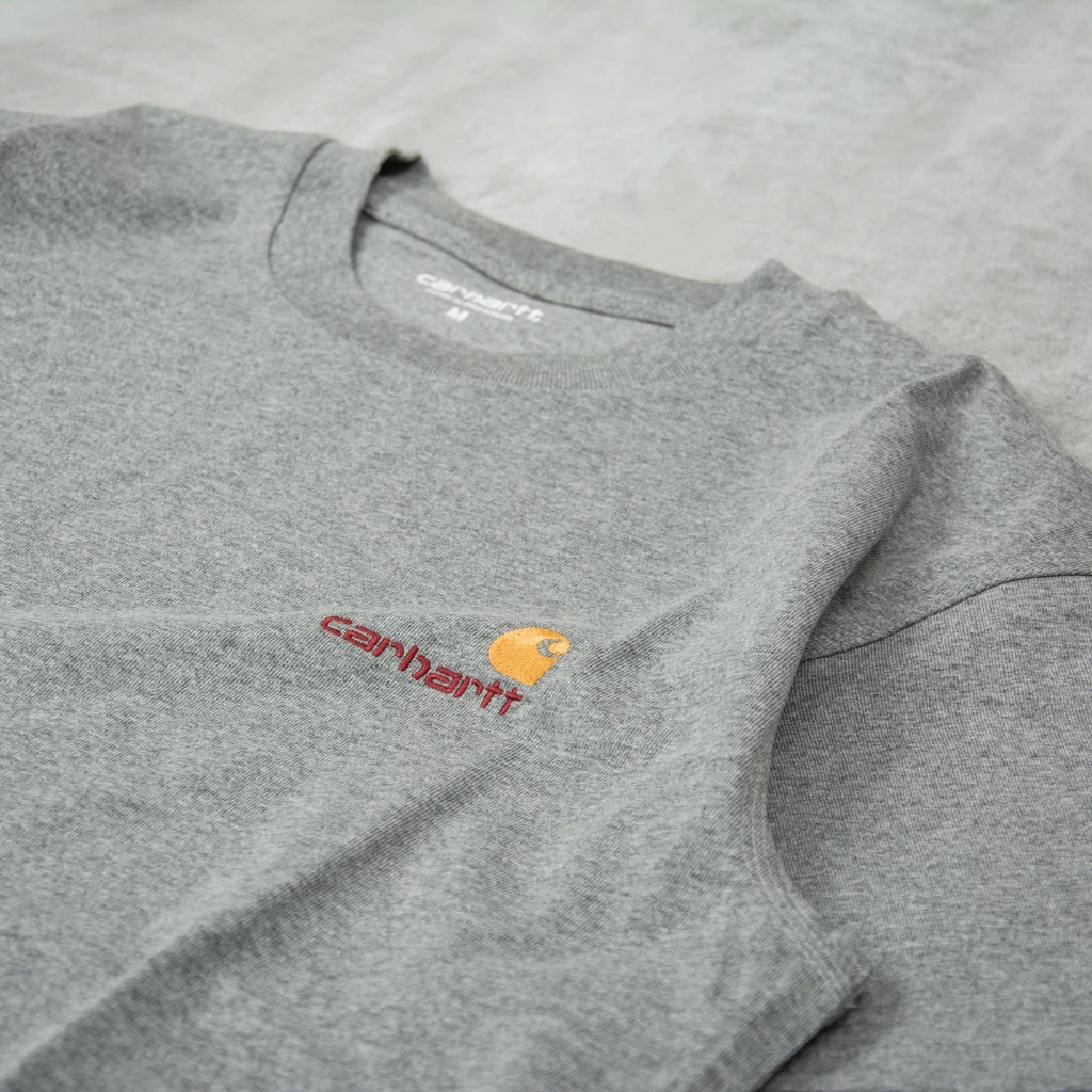 Carhartt WIP American Script S/S Tee - Dark Grey Heather 2 Carhartt WIP American Script S/S Tee - Dark Grey Heather - Image 2