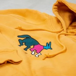 By Parra Anxious Dog Hooded Sweat - Gold Yellow -Kyosho Shop AnxiousDogHoodedSweat GoldYellow3 1024x1024