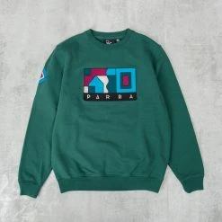 By Parra Blockhaus Crew Sweatshirt - Pine Green