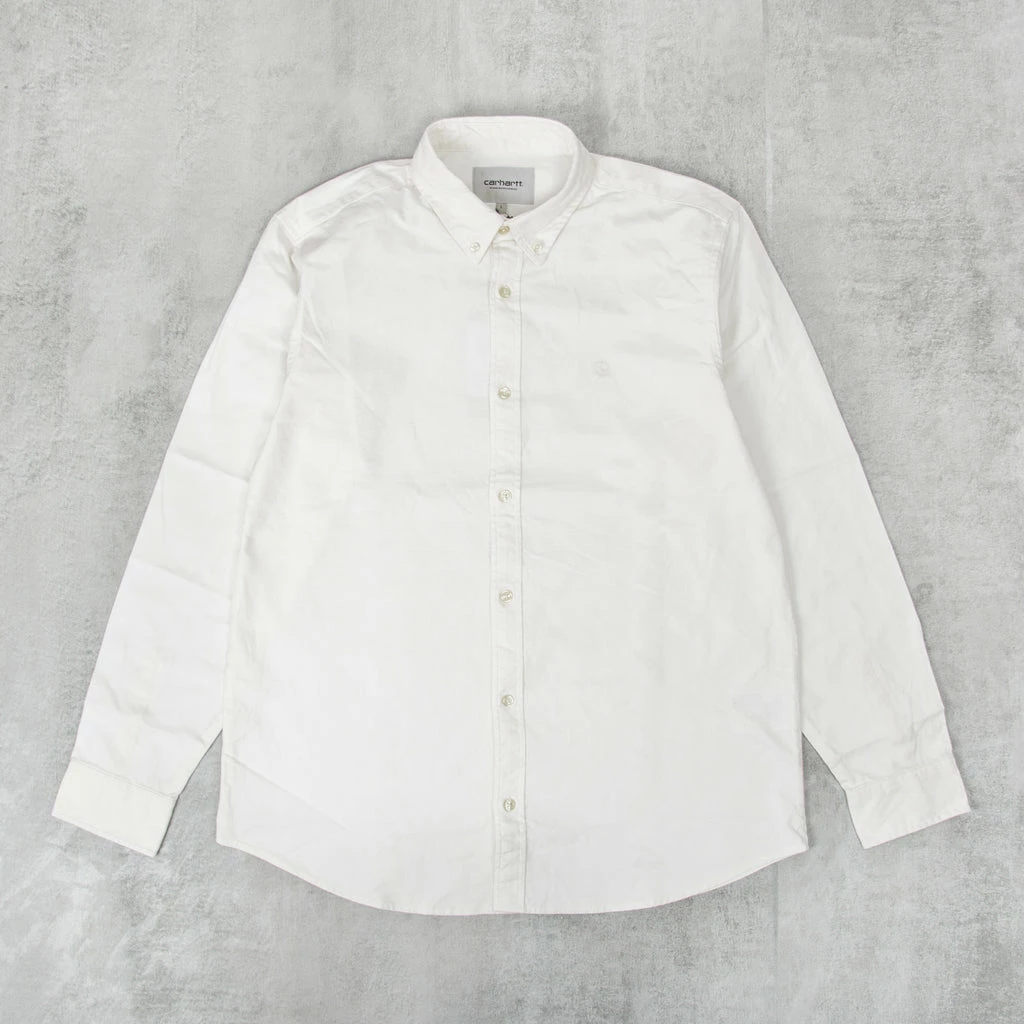 Carhartt WIP Bolton L/S Shirt - White 1 Carhartt WIP Bolton L/S Shirt - White