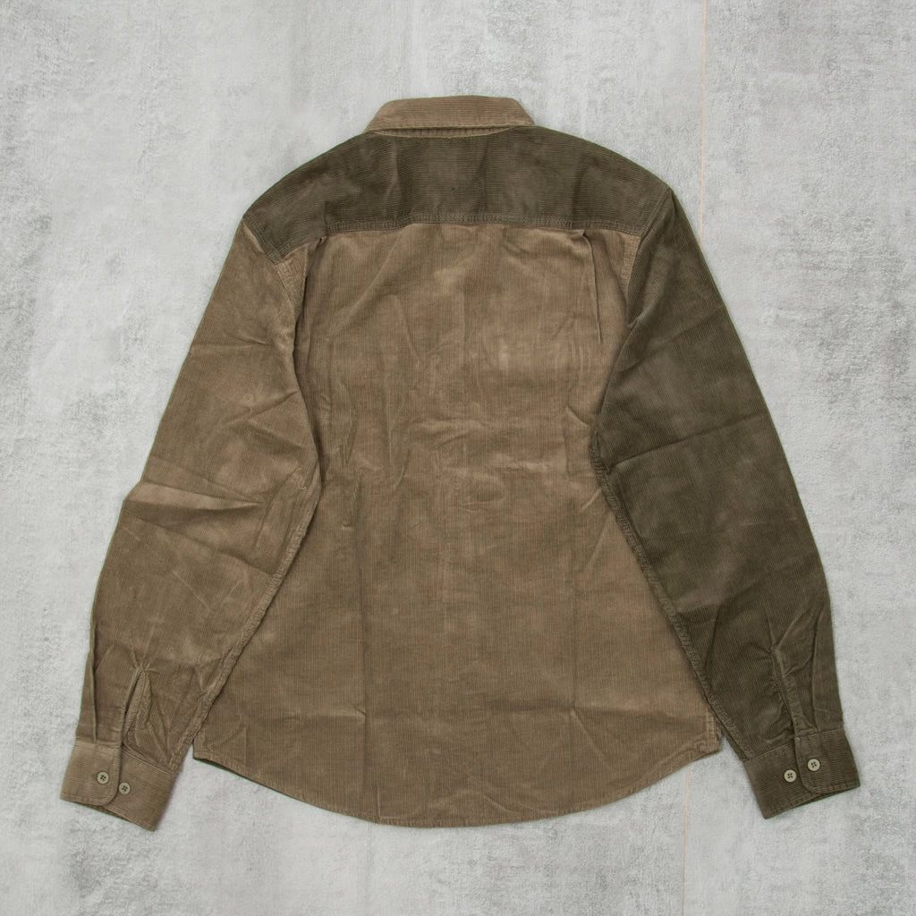 Brixton Bowery Corduroy L/S Flannel Shirt - Military Olive 3 Brixton Bowery Corduroy L/S Flannel Shirt - Military Olive - Image 3