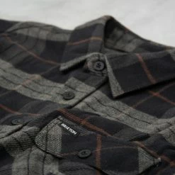 Brixton Bowery L/S Flannel Shirt - Black / Charcoal -Kyosho Shop BoweryL SFlannelShirt Black Charcoal3 1024x1024