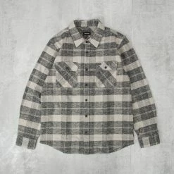 Brixton Bowery L/S Heavy Weight Flannel Shirt - Black / Charcoal