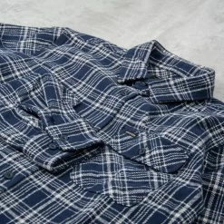 Brixton Bowery L/S Heavy Weight Flannel Shirt - Navy / Grey -Kyosho Shop BoweryL SHeavyWeightFlannelShirt Navy Grey2 1024x1024