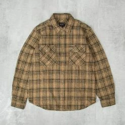 Brixton Bowery L/S Heavy Weight Flannel Shirt - Olive / Black