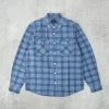 Brixton Bowery Summer Weight Shirt - Blue / Light Blue