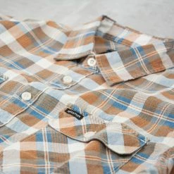 Brixton Bowery Summer Weight Shirt - Blue / Orange -Kyosho Shop BowerySummerWeightShirt Blue Orange3 1024x1024