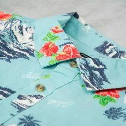 Brixton Charter Print Woven Shirt - Canal Blue / Paradise -Kyosho Shop CharterPrintWovenShirt CanalBlue Paradise3 1024x1024