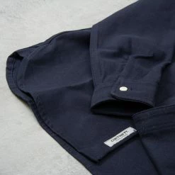 Carhartt WIP Clink L/S Shirt - Dark Navy Rigid -Kyosho Shop ClinkL SShirt DarkNavyRigid3 1024x1024