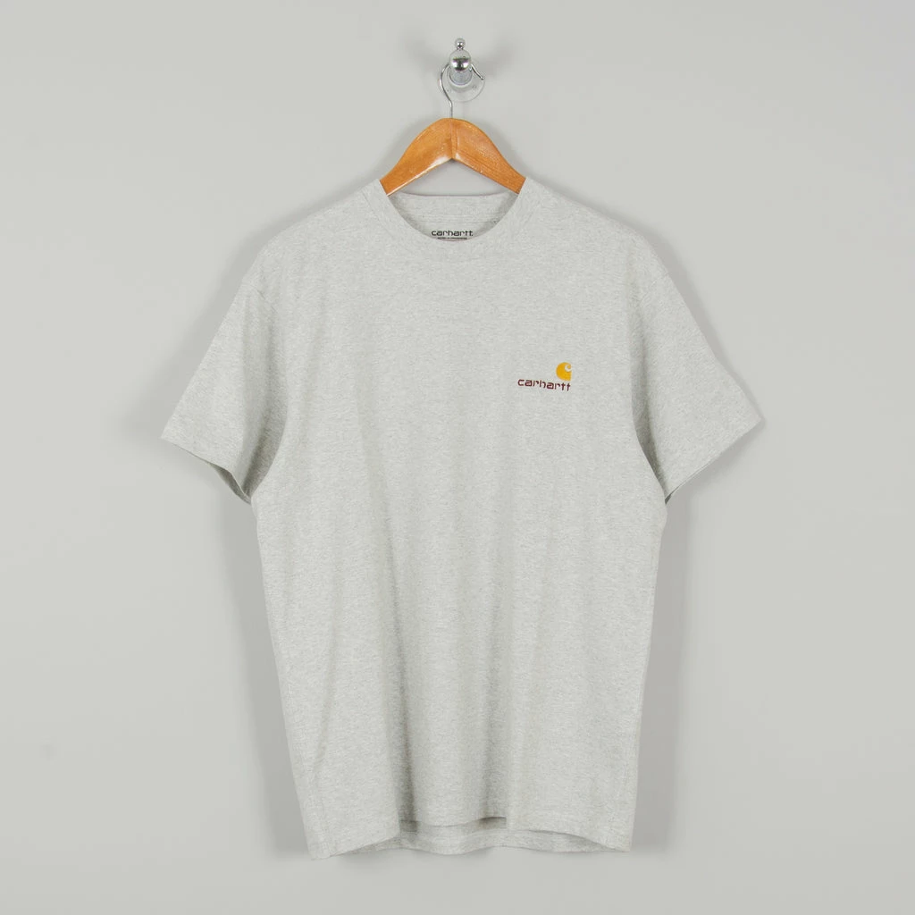 Carhartt WIP American Script S/S Tee - Ash Heather 1 Carhartt WIP American Script S/S Tee - Ash Heather