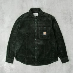 Carhartt WIP Flint Cord L/S Shirt - Dark Cedar Rinsed