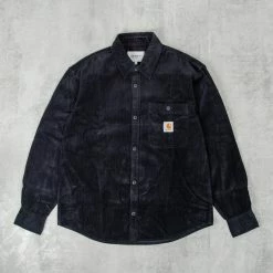 Carhartt WIP Flint Cord L/S Shirt - Dark Navy / Rinsed