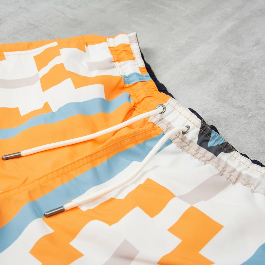 Penfield Geo Print Swim Short - Apricot 2 Penfield Geo Print Swim Short - Apricot - Image 2
