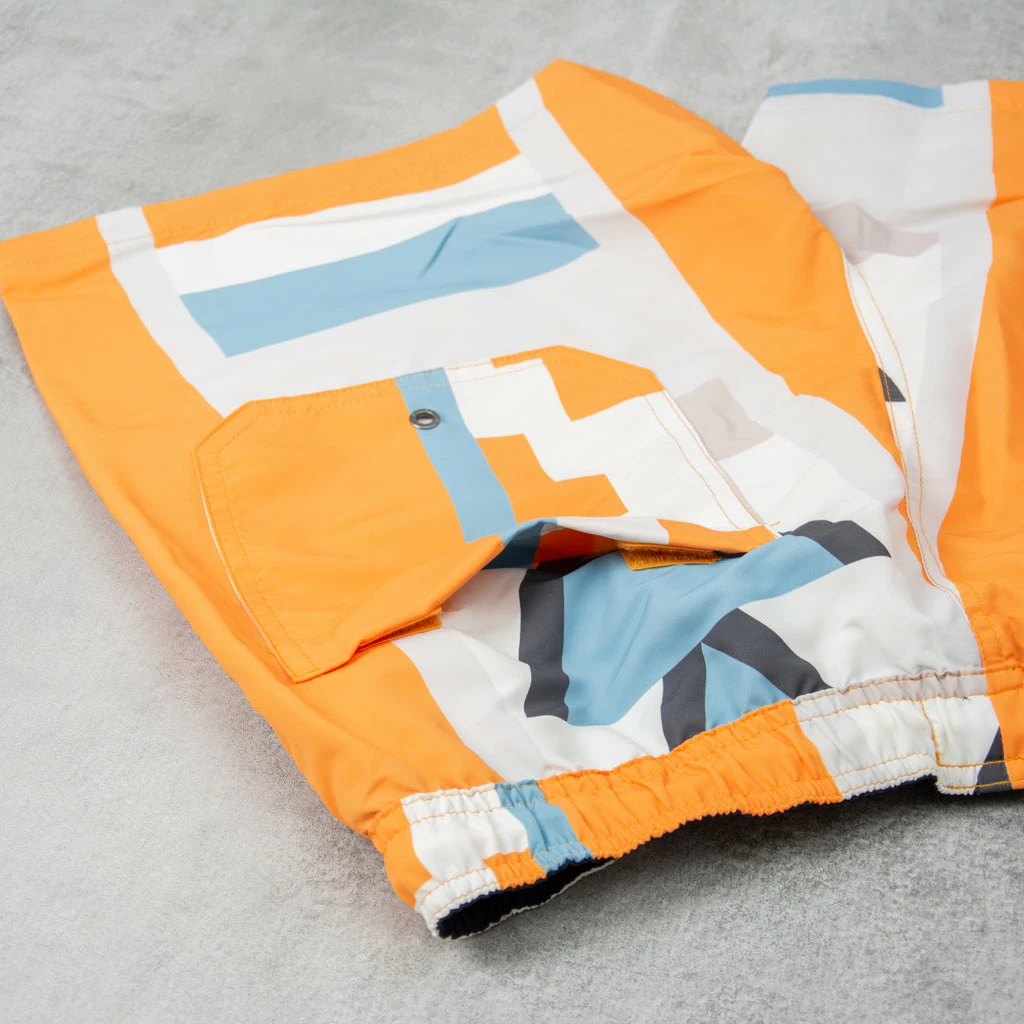 Penfield Geo Print Swim Short - Apricot 3 Penfield Geo Print Swim Short - Apricot - Image 3