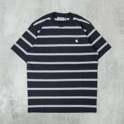 Carhartt WIP Glover Stripe S/S Tee - Dark Navy / Wax