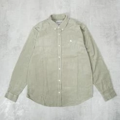 Carhartt WIP Madison Fine Cord L/S Shirt - Yucca / White