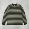 Carhartt WIP Merrick L/S Striped Pocket Tee - Dark Cedar / Thyme