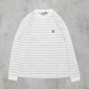 Carhartt WIP Scotty L/S Striped Pocket Tee - Ash Heather