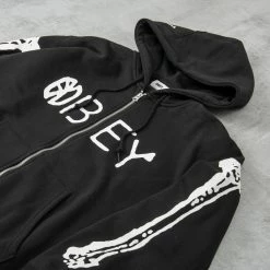 Obey World Zip Hood Sweatshirt - Black -Kyosho Shop WorldZipHoodSweatshirt Black2 1024x1024